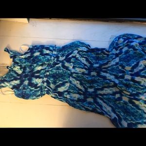 Blue and white tie die dress